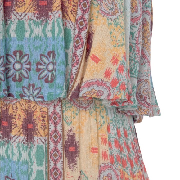 Sustainable patchwork boho festival lightweight bandeau maxi dress - Picture 5 of 7